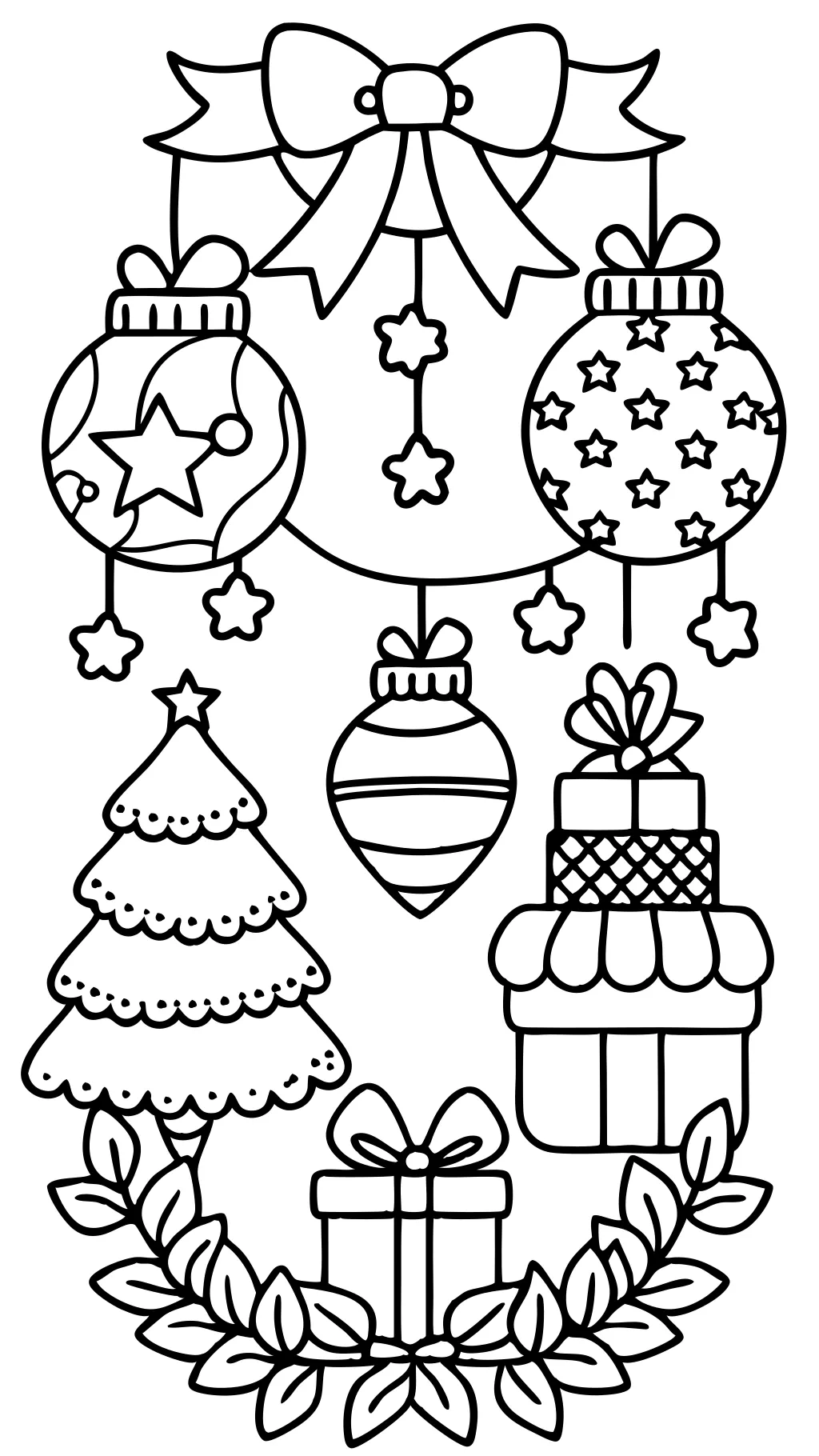 Páginas para colorear de decoraciones navideñas